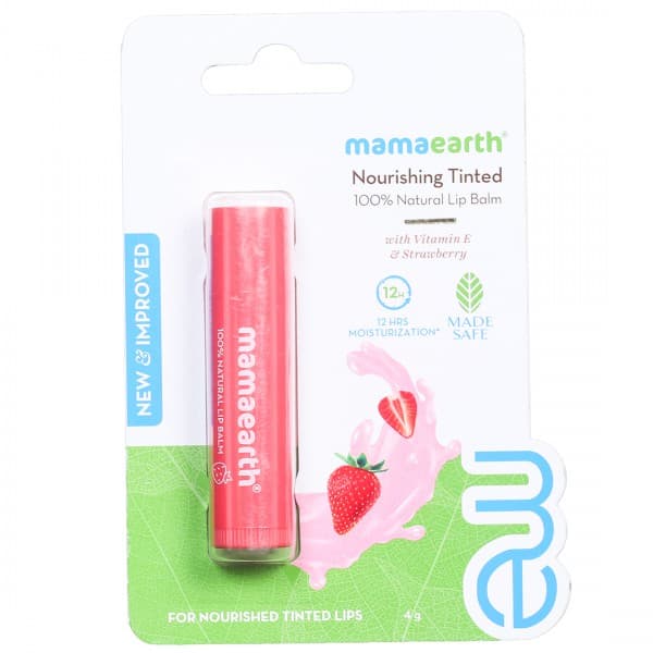 Mamaearth Nourishing Tinted Natural Lip Balm With Vitamin E & Strawberry 4 g