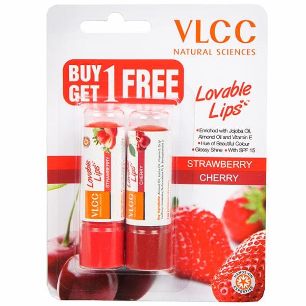 Vlcc Lovable Lips Combo Strawberry & Cherry 2 x 4.5 g