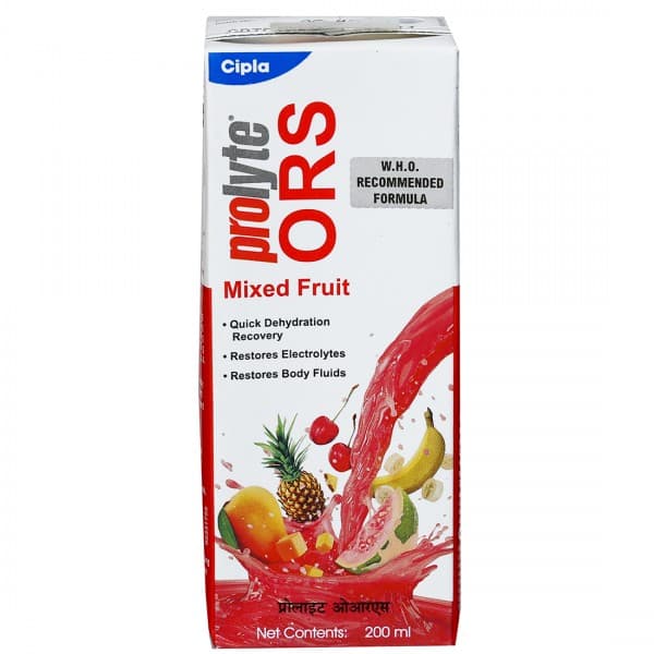 Cipla ORS Prolyte Mixed Fruit Flavour Liquid 200 ml