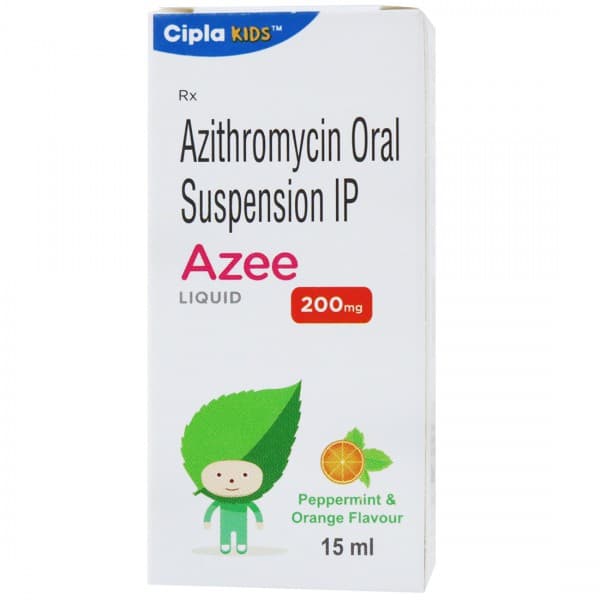 Azee 200 mg Peppermint & Orange Flavour Liquid 15 ml