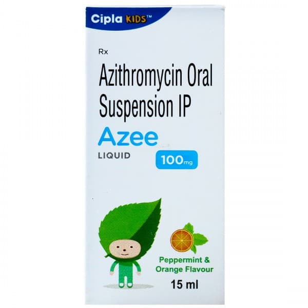 Azee 100 mg Peppermint & Orange Flavour Liquid 15 ml