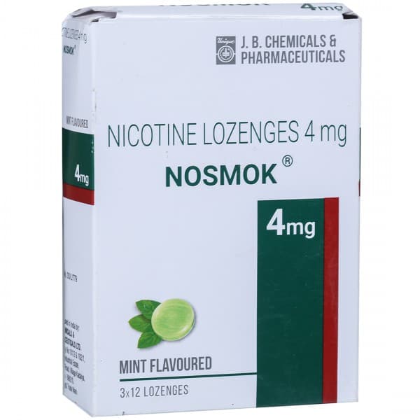 Nosmok (Mint Flavoured) Sugar Free 4 mg 3 x 12 Lozenges