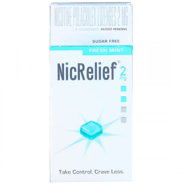 NicRelief 2 mg Sugar Free Fresh Mint Flavour 10 Lozenges