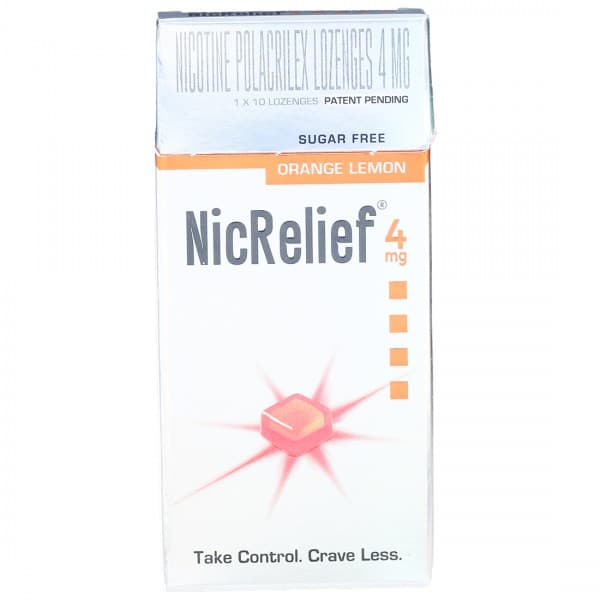 NicRelief 4 mg Sugar Free Orange Lemon Flavour 10 Lozenges