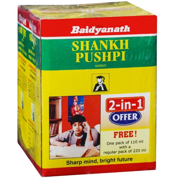 Baidyanath Shankh Pushpi Sarbat (Buy 2 x 220 ml Get 2 x 110 ml Free)