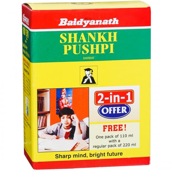 Baidyanath Shankh Pushpi Sarbat (Buy 220 ml Get 110 ml Free)