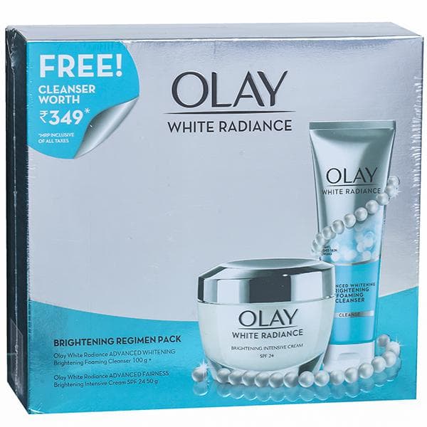 Olay White Radiance Brightening Intensive Spf 24 Cream (Free Olay White Radiance Cleanser 100 g) 50 g