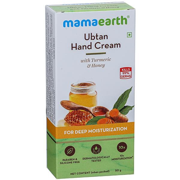 Mamaearth Ubtan Hand Cream with Turmeric & Honey for Deep Moisturization 50 g