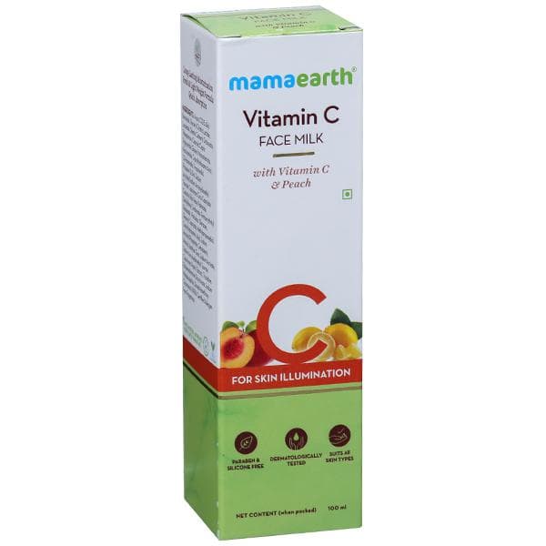 Mamaearth Vitamin C Face Milk with Vitamin C & Peach for Skin Illumination 100 ml