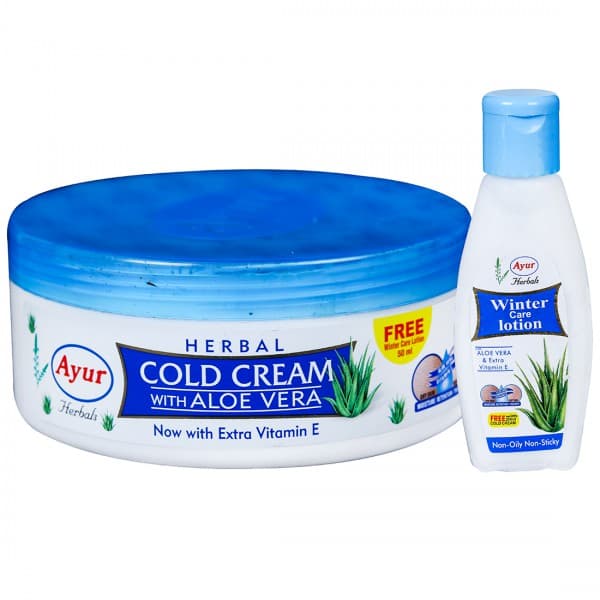 Ayur Herbals Cold Cream with Aloe Vera (Free Ayur Winter Care Lotion 50 ml) 200 ml