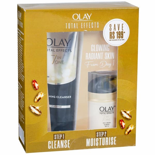 Olay Total Effects (7 in 1 Day Cream Normal Spf 15 & Foaming Cleanser) 50 g + 100 g