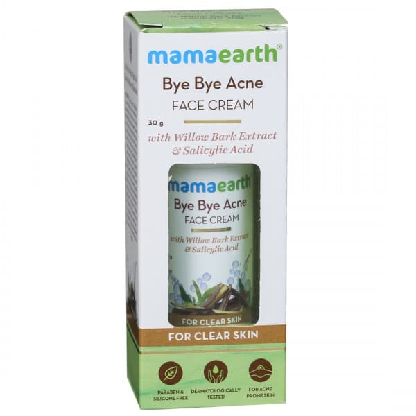 Mamaearth Bye Bye Acne Face Cream with Willow Bark Extract & Salicylic Acid 30 g