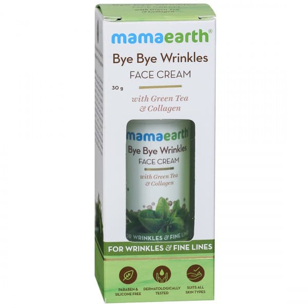 Mamaearth Bye Bye Wrinkles Face Cream with Green Tea & Collagen 30 g