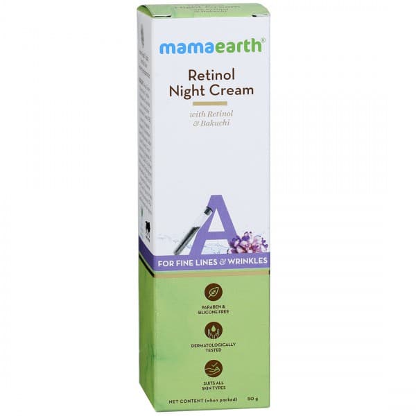 Mamaearth Retinol Night Cream with Retinol & Bakuchi for Fine Lines & Wrinkles 50 g