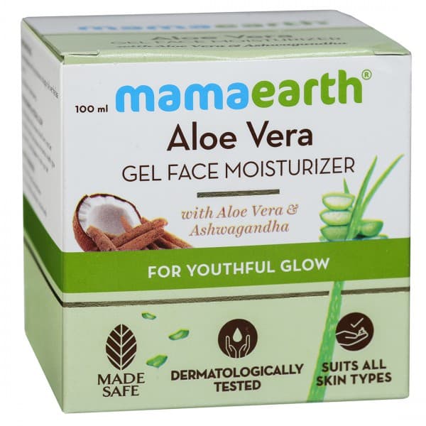 Mamaearth Aloe Vera Gel Face Moisturizer with Aloe Vera & Ashwagandha for Youthful Glow 100 ml