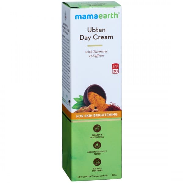 Mamaearth Ubtan Day Cream Spf 30 with Turmeric & Saffron for Skin Brightening 50 g