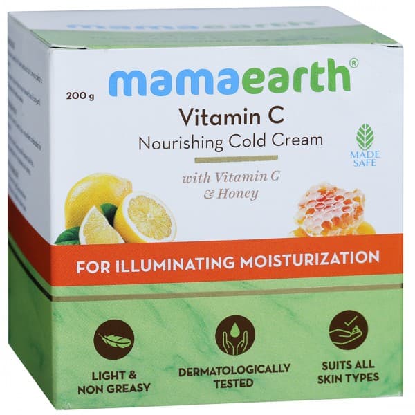 Mamaearth Vitamin C Nourishing Cold Cream with Vitamin C & Honey for Illuminating Moisturization 200 g