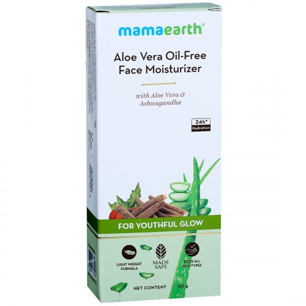 Mamaearth Aloe Vera Oil Free Face Moisturizer with Aloe Vera & Ashwagandha for Youthful Glow 80 g