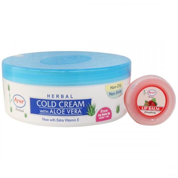 Ayur Herbals Cold Cream with Aloe Vera (Free Ayur Lip Balm 8 g) 200 ml