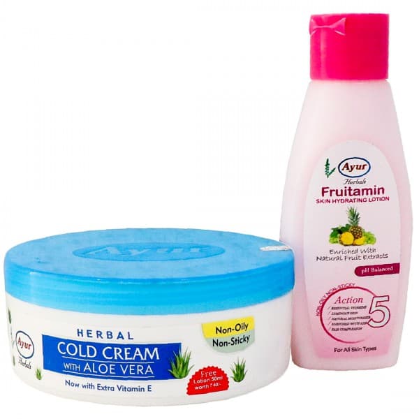 Ayur Herbals Cold Cream with Aloe Vera (Free Ayur Lotion 50 ml) 200 ml