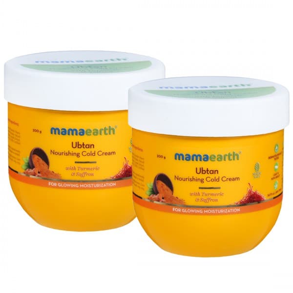 Mamaearth Ubtan Nourishing Cold Cream with Turmeric & Saffron forGlowingMoisturization(Buy1Get1Free) 2 x 200 g