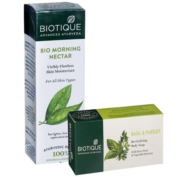 Biotique Bio Morning Nectar Visible Flawless Skin Moisturizer (Free BiotiqueBasil&Parsley Soap 75 g) 120 ml