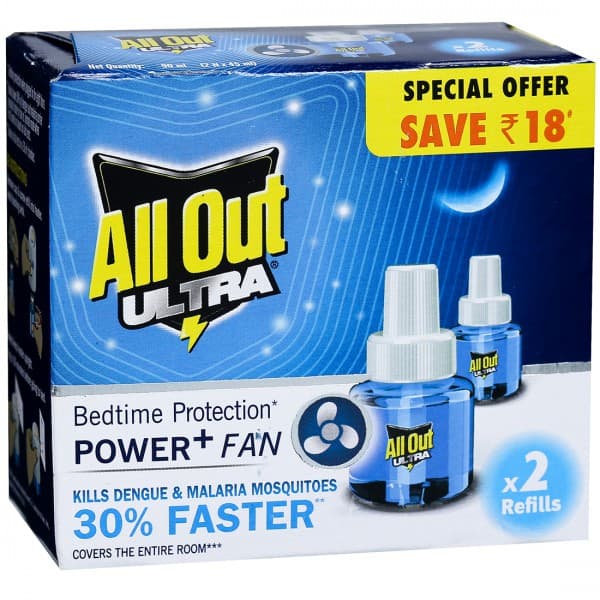 All Out Ultra Power+ Fan Refill (Save Rs 18) 2 x 45 ml