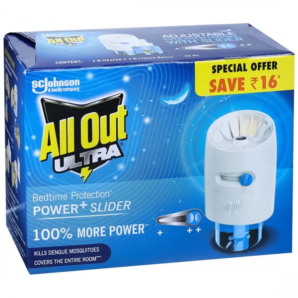 All Out Ultra Power+ Liquid Vaporizer & Slider Heater (Special Offer Save Rs.16) 45 ml