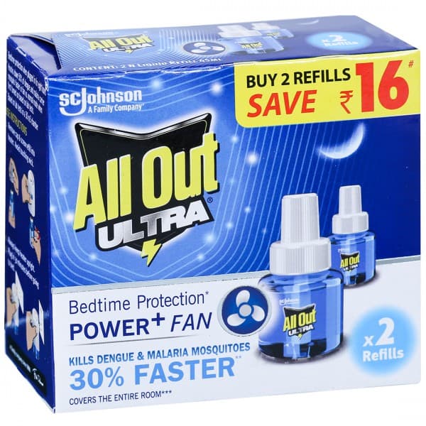All Out Ultra Power+ Fan Refill (Save Rs.16) 2 x 45 ml