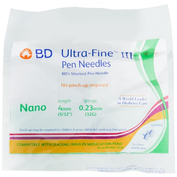 BD Ultra Fine III Nano Pen Needle 4 mm x 32G Pack Of 5