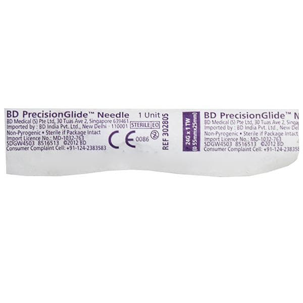 BD PrecisionGlide Needle 24G*1TW (0.55mm*25mm) 1 Pc