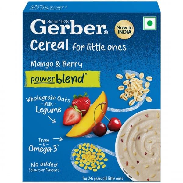 Nestle Gerber Mango & Berry Power Blend Cereal for 2-6 years Old Little Ones Refill 300 g