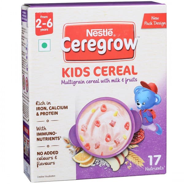 Nestle Ceregrow Kids Cereal Multigrain With Milk & Fruits 2-6 Years Refill Powder 300 g