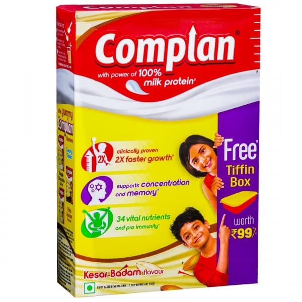 Complan Kesar Badam Flavour Refill (Free Tiffin Box) 500 g