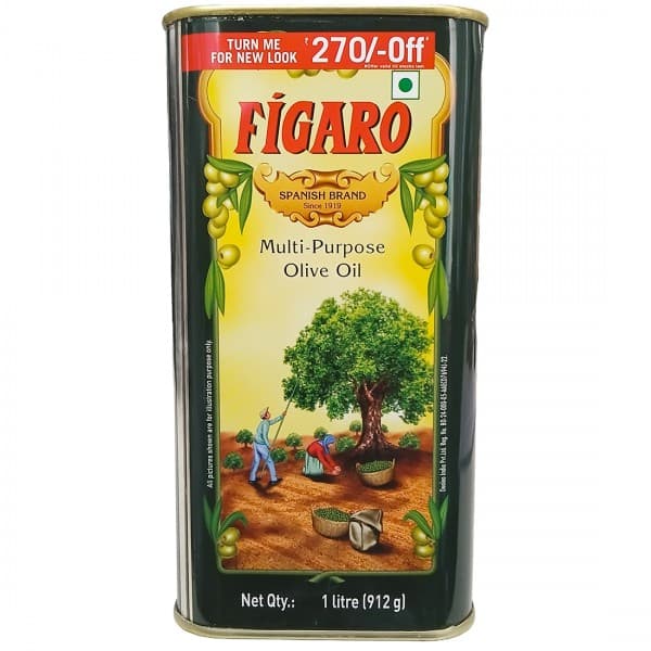 Figaro Multi Purpose Pure Olive Oil Tin (Rs. 270 Off) 1 L