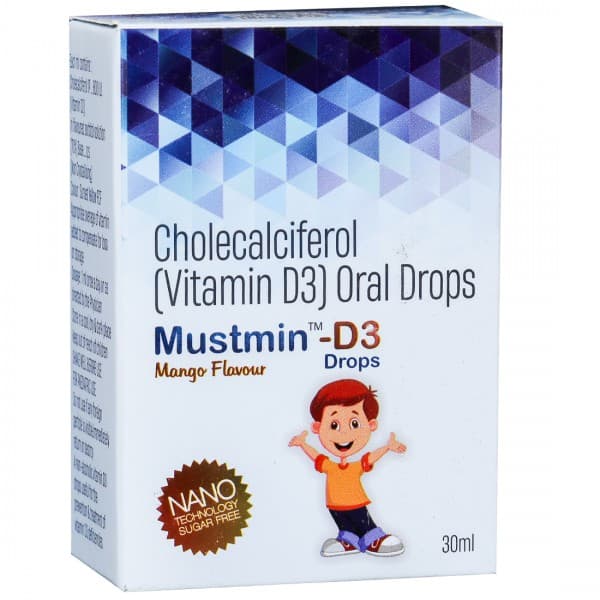 Mustmin D3 Mango Flavour Sugar Free Oral Drops 30 ml