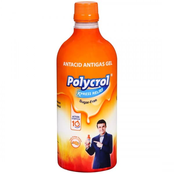 Polycrol Xpress Relief Sugar Free Orange Flavour Gel 450 ml