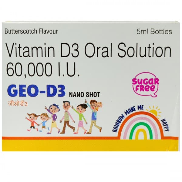 Geo D3 Nano Shot (Butterscotch Flavour) Sugar Free 60000 IU Oral Solution 5 ml