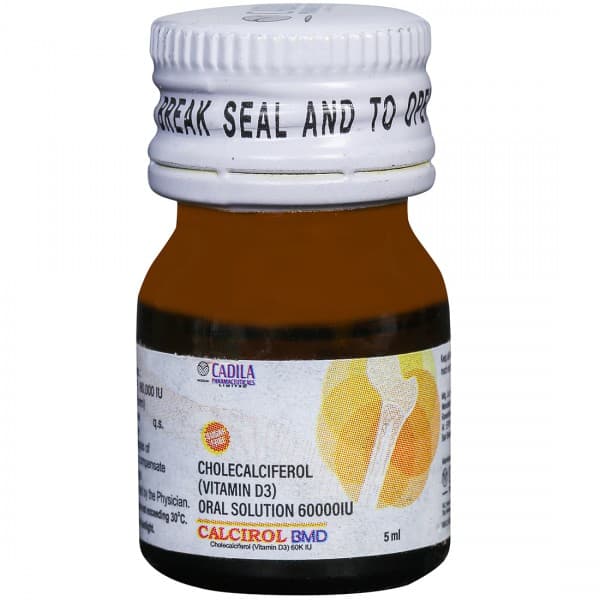 Calcirol BMD 60K IU Sugar Free Oral Solution 5 ml