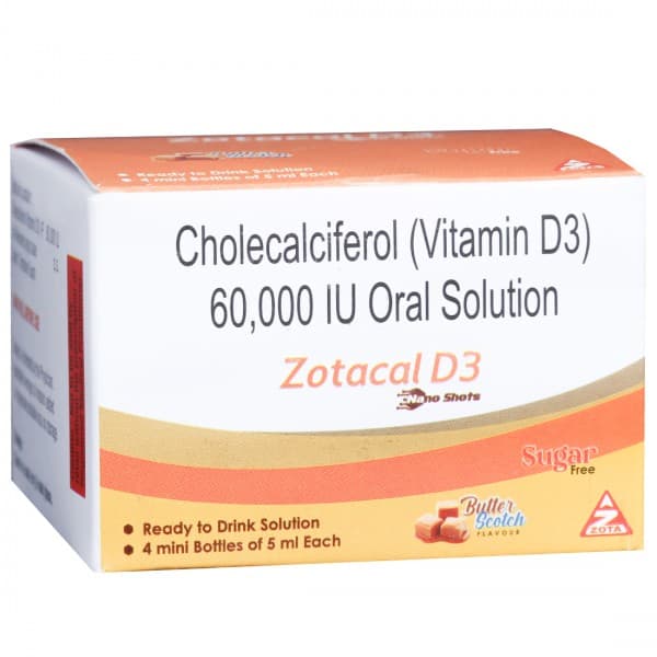 Zotacal D3 Nano Shots Sugar Free Butterscotch Flavour Oral Solution 5 ml