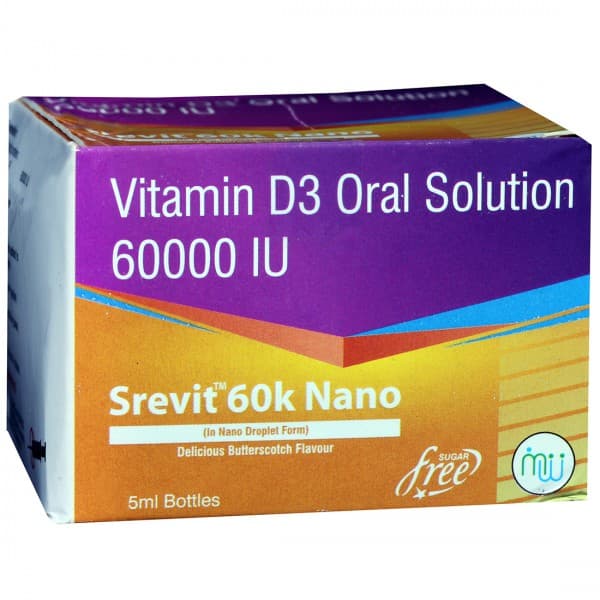 Srevit 60K Nano Sugar Free Delicious Butterscotch Flavour Oral Solution 5 ml