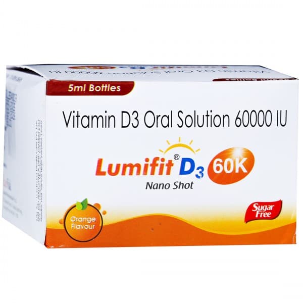 Lumifit D3 60K Nano Shot Sugar Free Orange Flavour Oral Solution 5 ml