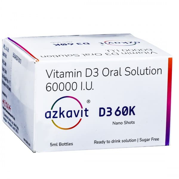 Azkavit D3 60K Nano Shots Sugar Free Oral Solution 5 ml
