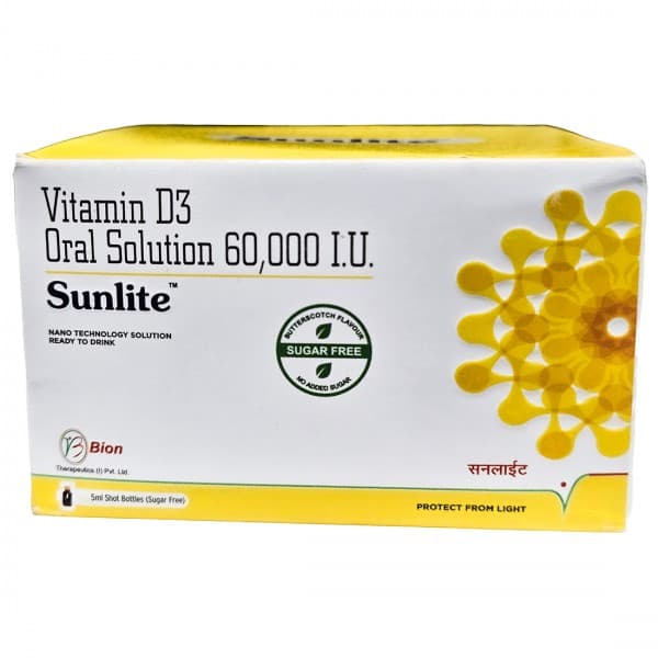 Sunlite 60000 IU Sugar Free Butterscotch Flavour Oral Solution 5 ml