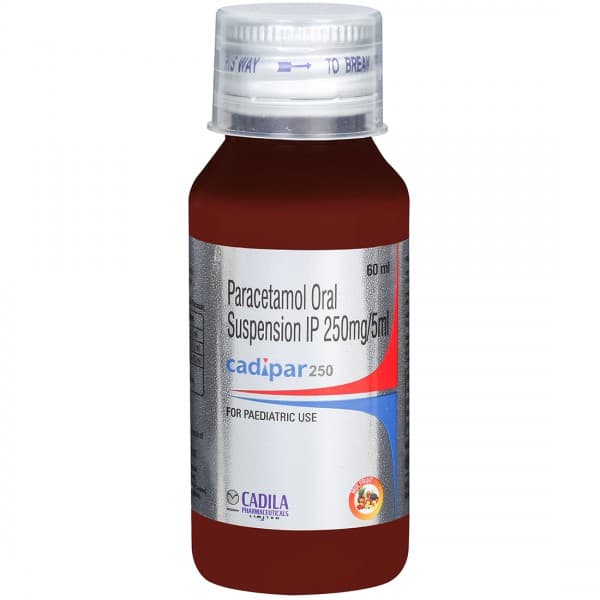 Cadipar 250 mg Mixed Fruit Flavour Oral Suspension 60 ml