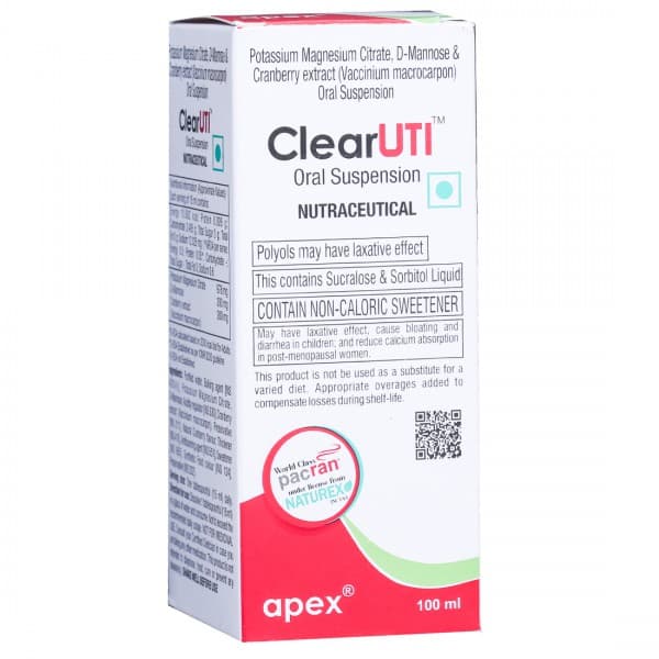 Clear UTI Sugar Free Oral Suspension 100 ml