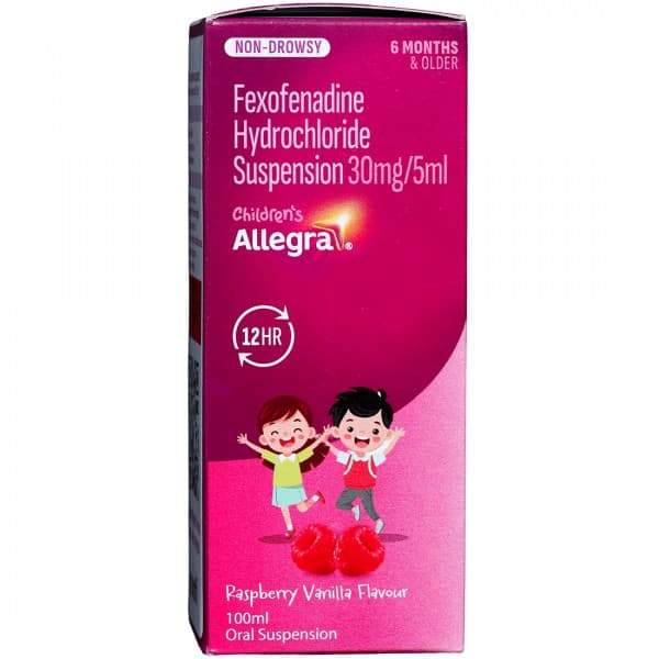 Allegra Childrens Raspberry Vanilla Flavour Oral Suspension 100 ml