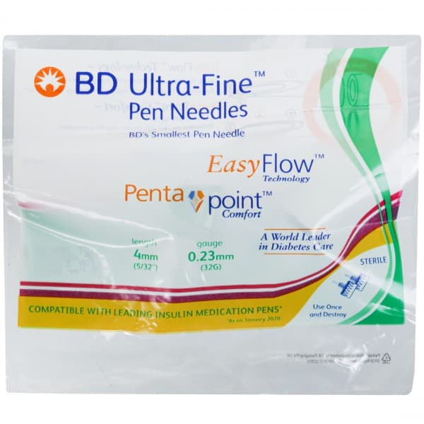 BD Ultra Fine Easy Flow Penta Point Pen Needle 4 mm x 32G Pack Of 5