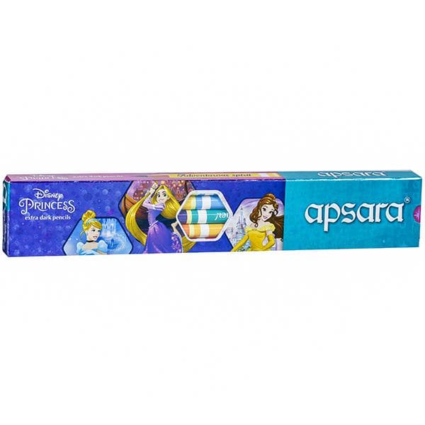 Apsara Disney Princess Extra Dark Pencils 172 mm with Sharpener & Eraser 101018002 Pack Of 10