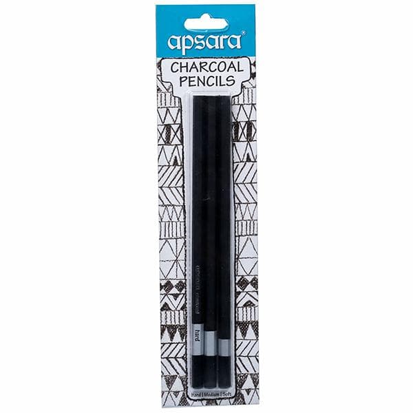 Apsara Charcoal Pencils 172 mm 101016002 Pack Of 3